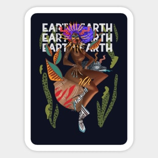 Black Power Earth Sticker